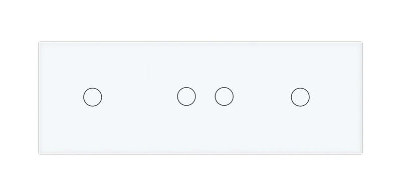 Сенсорний вимикач 4 сенсора (1-2-1) Livolo білий скло (VL-C701/C702/C701-11)