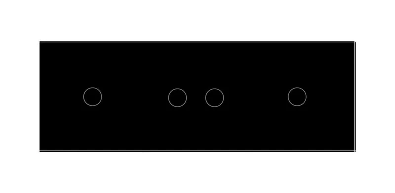 Сенсорний вимикач 4 сенсора (1-2-1) Livolo чорний скло (VL-C701/C702/C701-12)