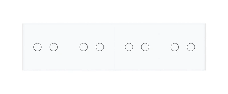 Рамка 4-постова для чотирьох 2-сенсорних вимикачів (2-2-2-2) LIVOLO, загартоване скло, біла, 294×80 мм (VL-P702/02/02/02-8W)