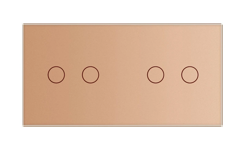 Сенсорний вимикач 4 сенсора (2-2) Livolo золото скло (VL-C702/C702-13)