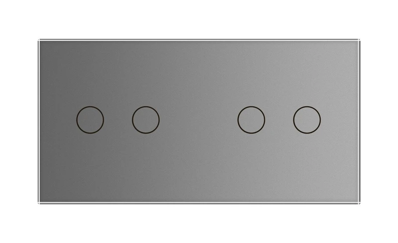 Сенсорний вимикач 4 сенсора (2-2) Livolo сірий скло (VL-C702/C702-15)