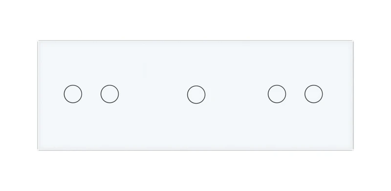 Сенсорний вимикач 5 сенсорів (2-1-2) Livolo білий скло (VL-C702/C701/C702-11)
