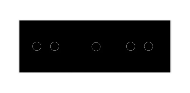 Сенсорний вимикач 5 сенсорів (2-1-2) Livolo чорний скло (VL-C702/C701/C702-12)