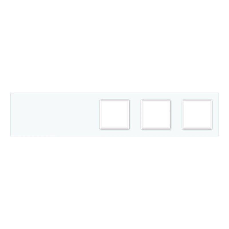 Рамка 5-постова порожня Х сенсорів 3 розетки (Х-Х-0-0-0) LIVOLO, загартоване скло, біла, 365×80 мм (VL-P700/00/E/E/E-10W)