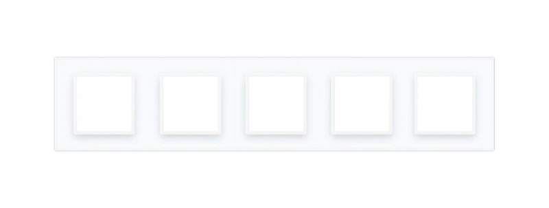 Рамка 5-постова LIVOLO, загартоване скло, біла, 365×80 мм (VL-P7E/E/E/E/E-10W)