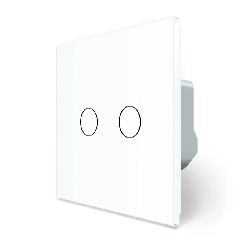 Розумний сенсорний прохідний/перехресний EC вимикач 2 сенсора LIVOLO білий матове скло