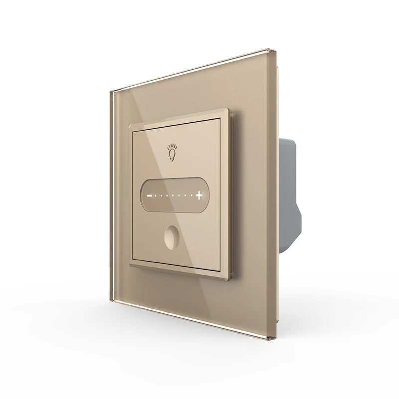 Розумний сенсорний прохідний/перехресний димер EC LIVOLO золото матове скло