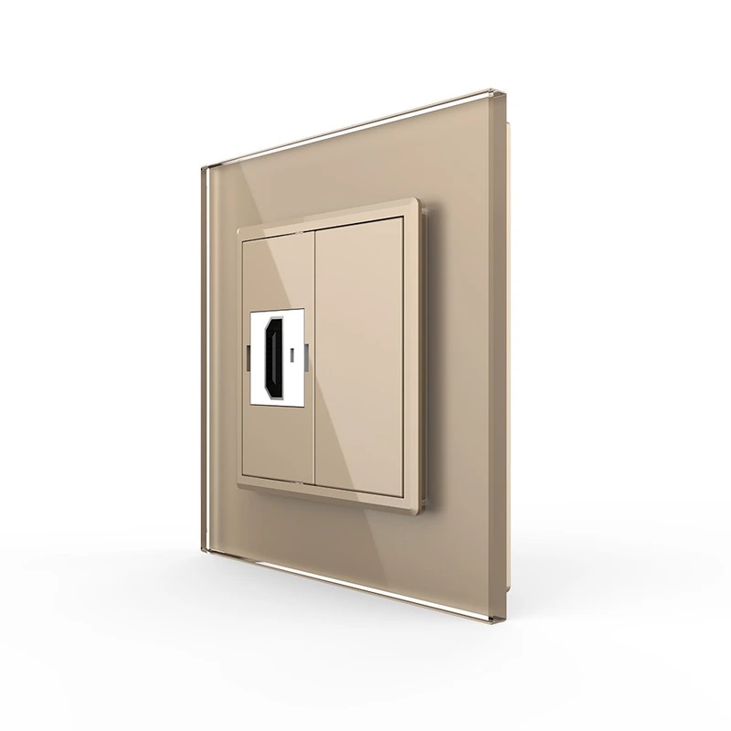 Розетка HDMI Livolo золото скло (VL-C7FCHD-1AP)