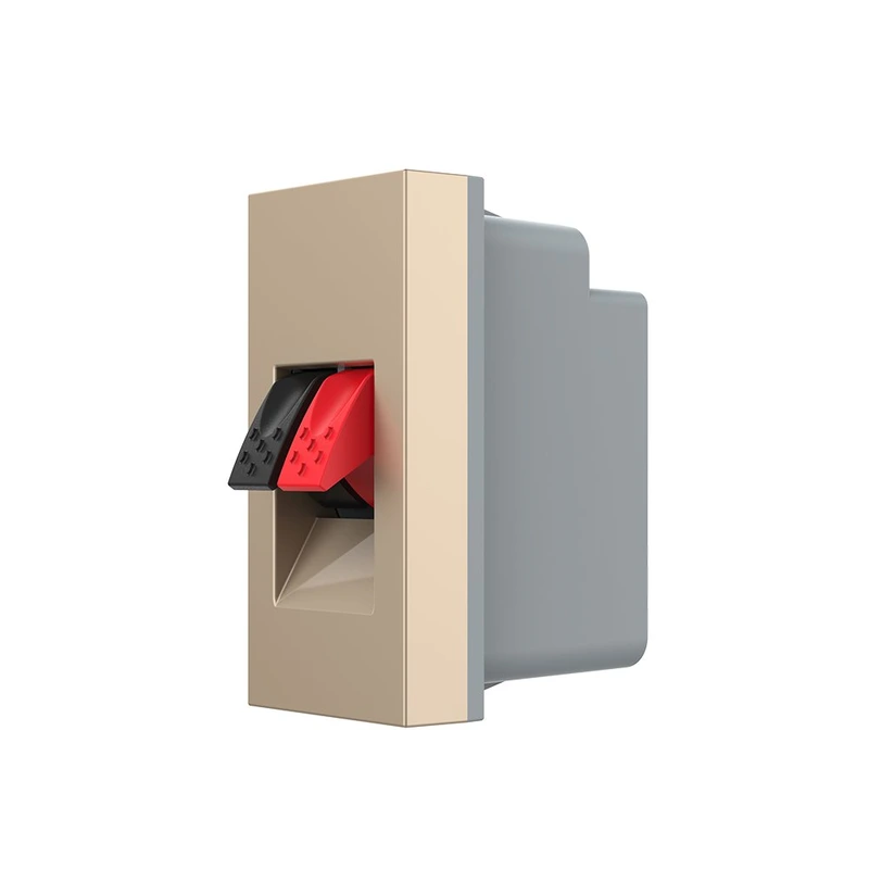 Hi-Fi аудіо розетка LIVOLO (Banana), золота, для колонок і підсилювачів, модуль 0.5 поста (VL-FCSD-1APS01)