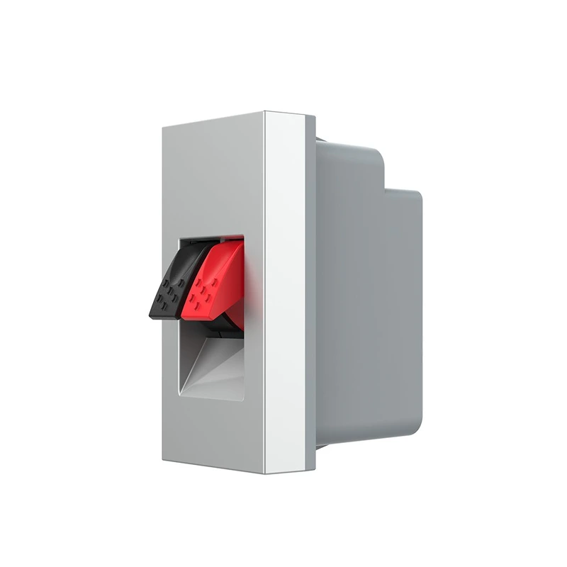 Hi-Fi аудіо розетка LIVOLO (Banana), сіра, для колонок і підсилювачів, модуль 0.5 поста (VL-FCSD-1IPS01)