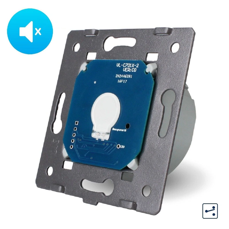 Сенсорний безшумний вимикач LIVOLO 0dB, прохідний / перехресний, 5А 230В, без нейтралі (VL-C701SQ)