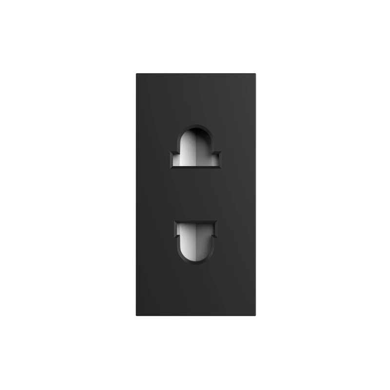 Універсальна розетка LIVOLO 2 в 1, чорна, без заземлення, з захисними шторками, модуль 0.5 поста, 16А 250В (VL-FCT25 16A-1BP)