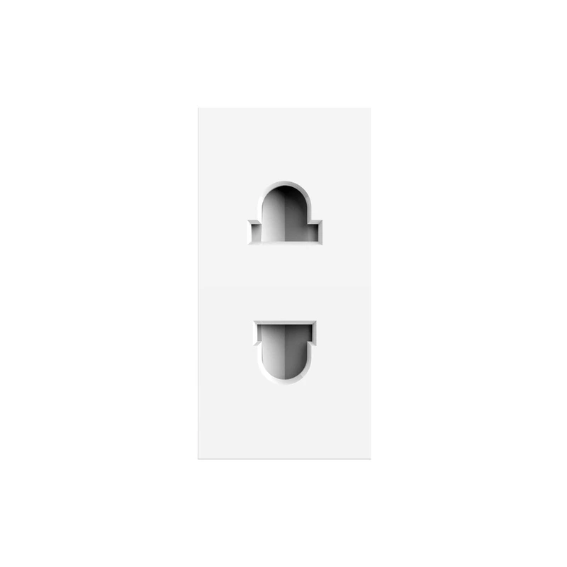 Універсальна розетка LIVOLO 2 в 1, біла, без заземлення, з захисними шторками, модуль 0.5 поста, 16А 250В (VL-FCT25 16A-1WP)