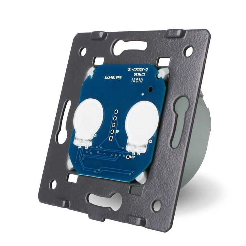 Сенсорний вимикач LIVOLO, 2-сенсорний, прохідний / перехресний, 5А 230В, без нейтралі (VL-FC2S-2G)