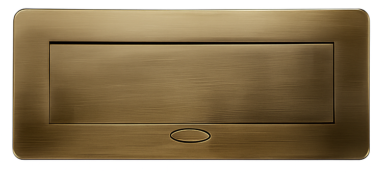 Меблева розетка потрійна LIVOLO бронзова, вбудована у стільницю, для кухні/офісу/конференц-залу, висувна, з заземленням, плавне відкриття, алюміній 265×118×70 мм (VL-SHS013-TCBP-BR)