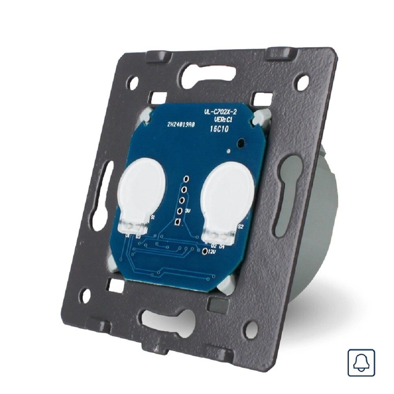 Сенсорний вимикач LIVOLO 5А 230В + кнопка без фіксації (дзвінкова / імпульсна), безпотенційний / сухий контакт, без нейтралі (VL-C701/702IH)