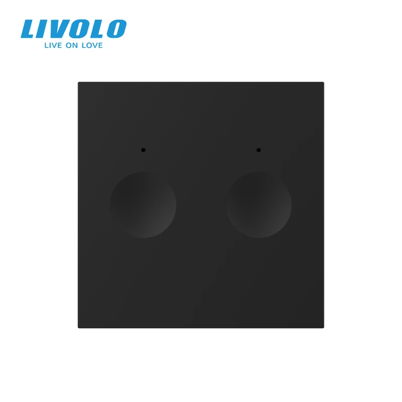 Сенсорний вимикач LIVOLO Sense, 2-сенсорний, чорний, 5А 230В, без нейтралі, модуль без рамки (VL-FC2-2BP)