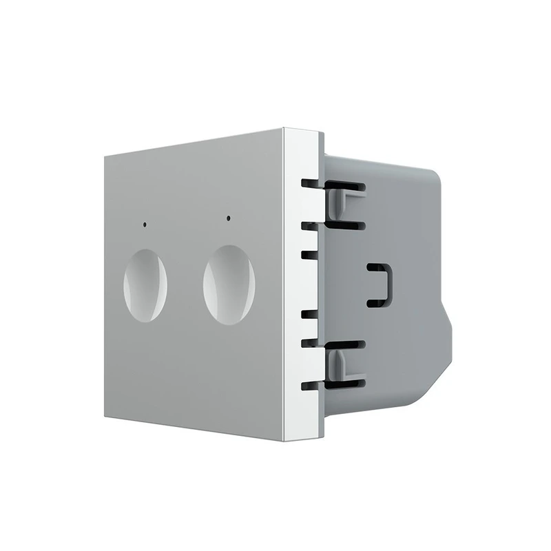 Сенсорний вимикач LIVOLO Sense, 2-сенсорний, сірий, прохідний / перехресний, 5А 230В, без нейтралі, модуль без рамки (VL-FC2S-2IP)