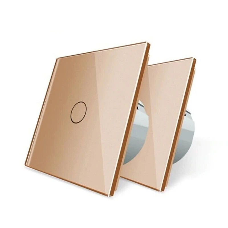 Комплект Сенсорний прохідний/перехресний диммер Livolo золото скло (VL-C701H/C701H/S1B-13)