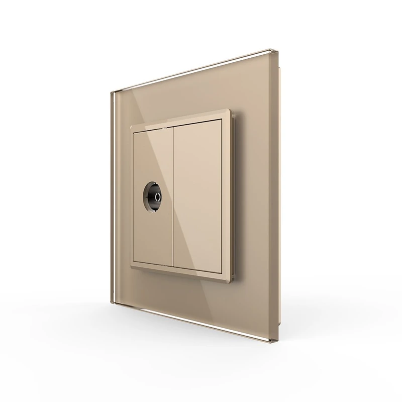 Розетка телевізійна Livolo золото скло (VL-C791V-13)