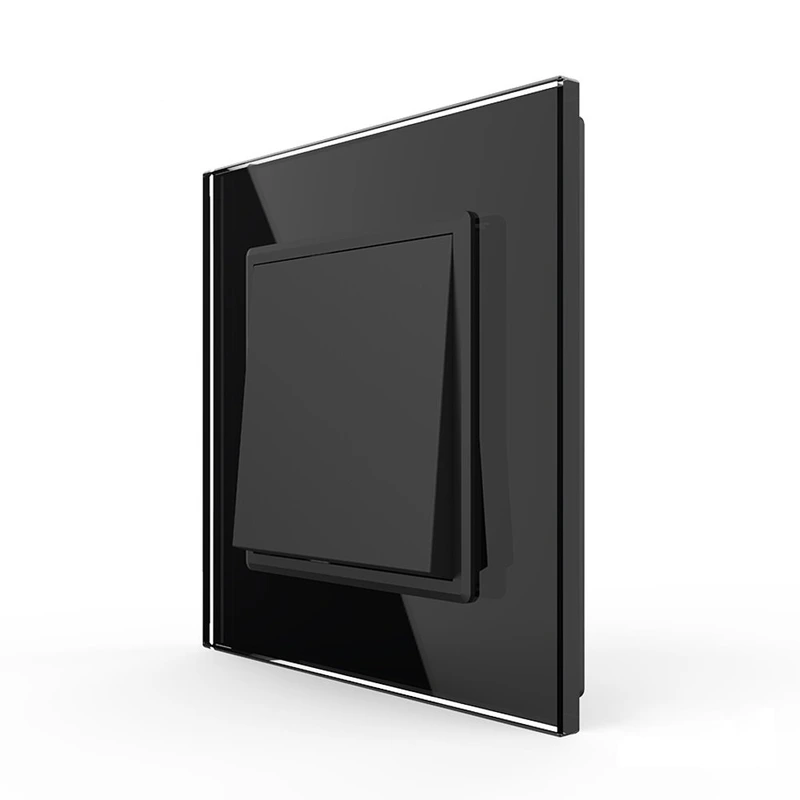 Одноклавішний перехресний вимикач LIVOLO чорний матовий скло