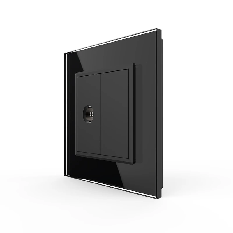 Розетка телевізійна LIVOLO чорна матова скло