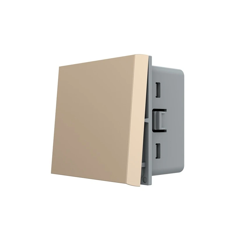 Кнопковий вимикач без фіксації (дзвінковий / імпульсний) LIVOLO, золотий, модуль без рамки (VL-FCMH-2AP)