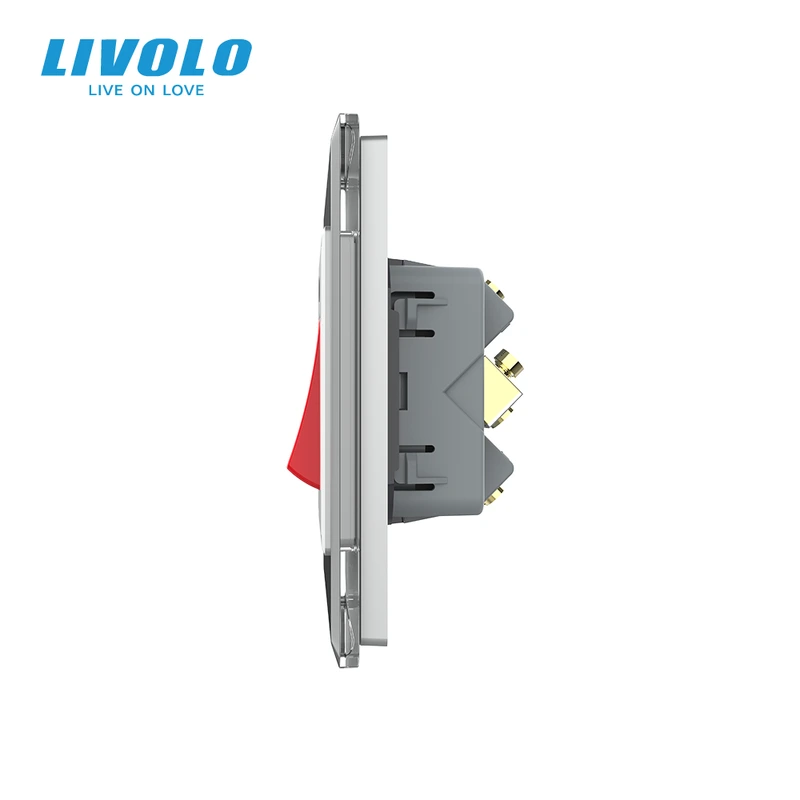 Майстер вимикач 20 ампер LIVOLO сірий 2.5D скло