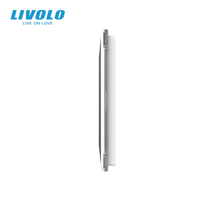 Рамка 1-постова для 1-сенсорного вимикача LIVOLO, загартоване скло, біла 2.5D, 80×80 мм