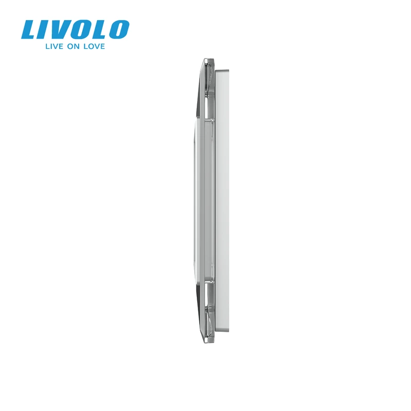 Рамка 1-постова LIVOLO, загартоване скло, сіра 2.5D, 80×80 мм