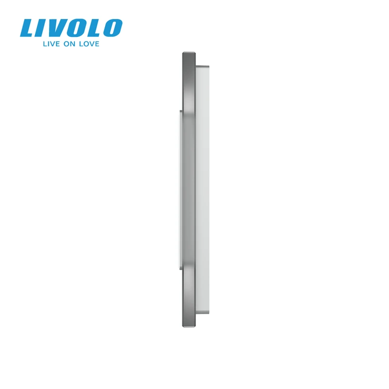 Рамка 1-постова LIVOLO, загартоване скло, сіра матова, 80×80 мм (VL-P7E-2IS06)
