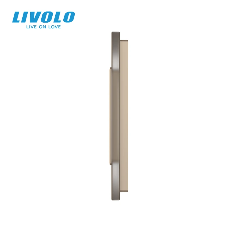 Рамка 1-постова LIVOLO, загартоване скло, золота матова, 80×80 мм (VL-P7E-2AS06)