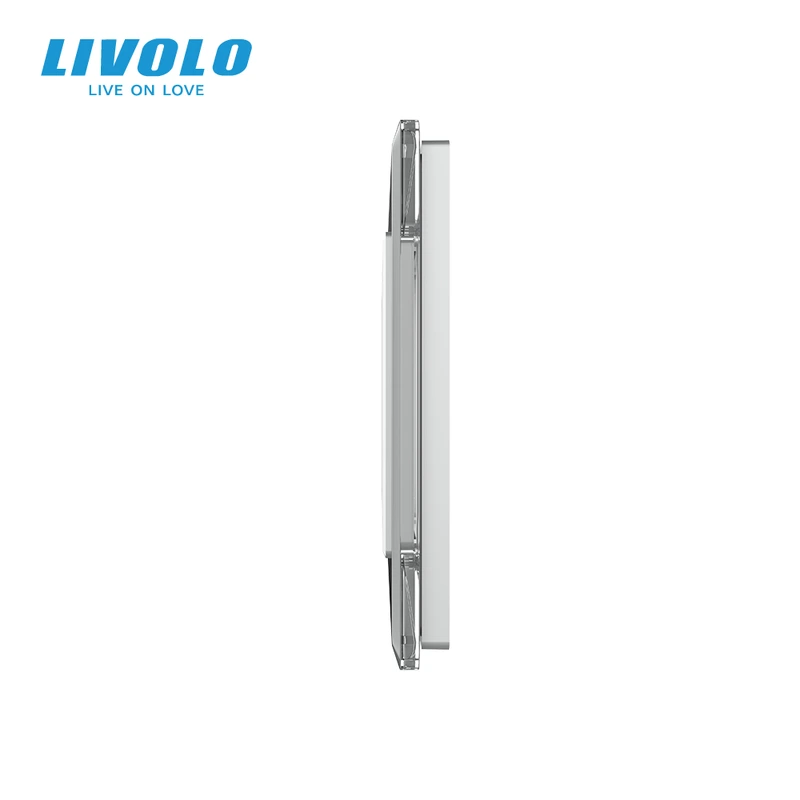 Рамка 2-постова LIVOLO, загартоване скло, сіра 2.5D, 151×80 мм