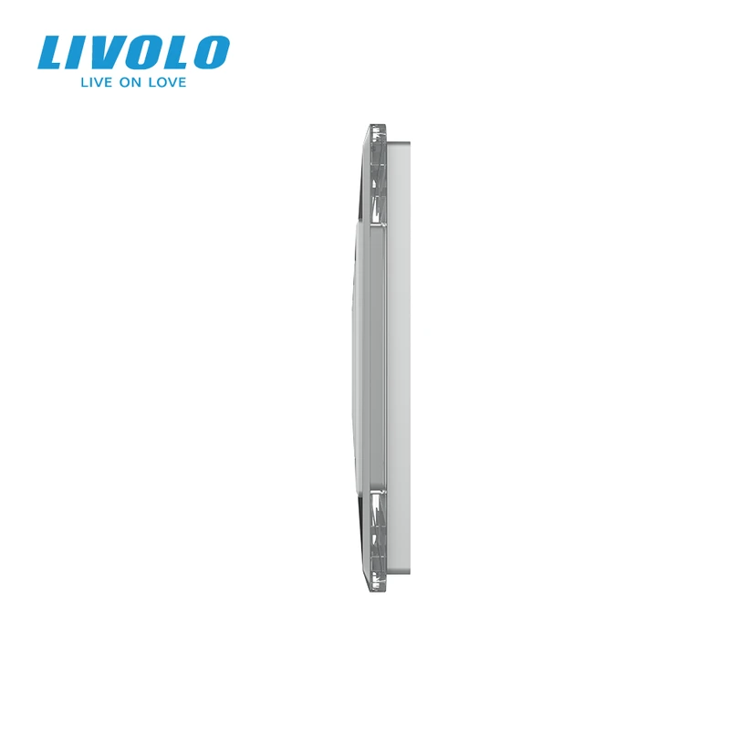 Рамка 4-постова LIVOLO, загартоване скло, сіра 2.5D, 294×80 мм