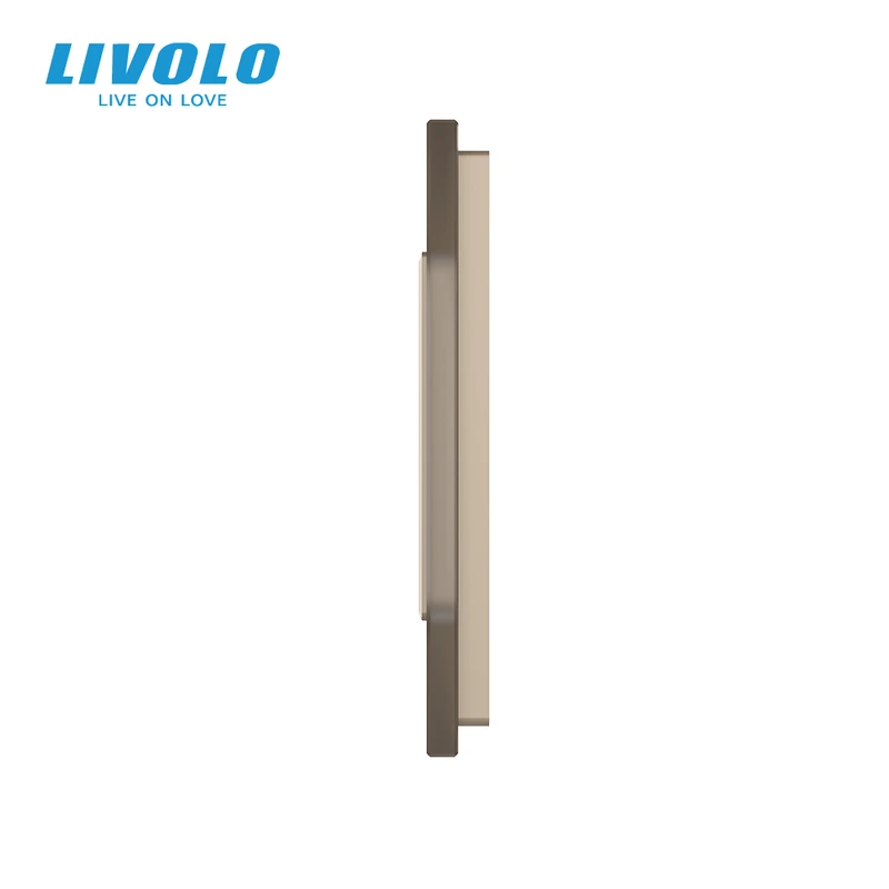 Рамка 5-постова LIVOLO, загартоване скло, золота матова, 365×80 мм (VL-P7E/E/E/E/E-10AS06)