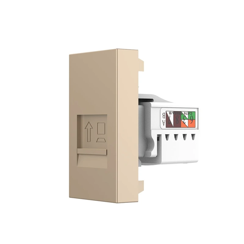 Інтернет-розетка RJ-45 (8P8C Cat.6) LIVOLO, золота, модуль 0.5 поста, з шторкою (VL-FCCP-1AP)