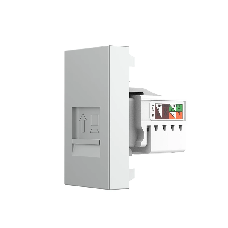 Інтернет-розетка RJ-45 (8P8C Cat.6) LIVOLO, сіра, модуль 0.5 поста, з шторкою (VL-FCCP-1IP)