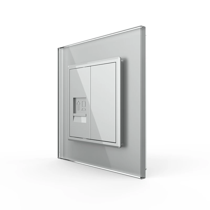 Розетка комп'ютерна RJ-45 Livolo сірий скло (VL-C791C-15)