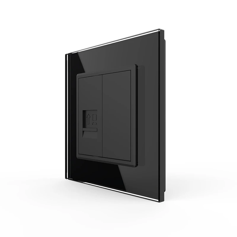 Розетка комп'ютерна RJ-45 LIVOLO чорна матова скло