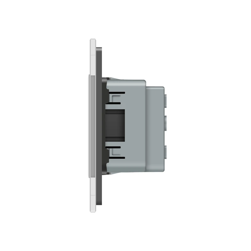 Розетка двомісна універсальна Livolo сірий скло (VL-C7FCT22-4IP)