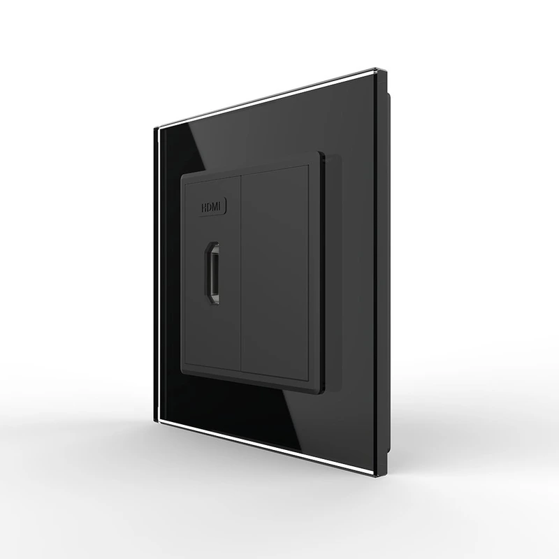 Розетка HDMI LIVOLO чорна 2.5D скло