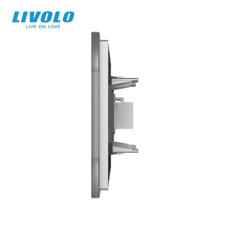 Розетка HDMI LIVOLO сіра матова скло