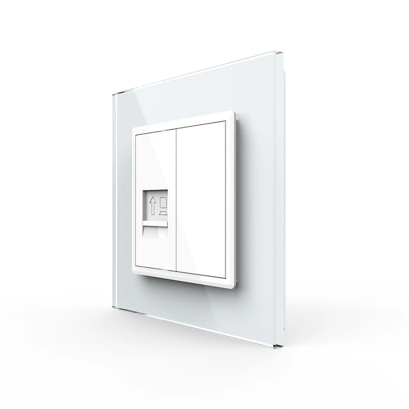 Розетка комп'ютерна RJ-45 LIVOLO біла 2.5D скло
