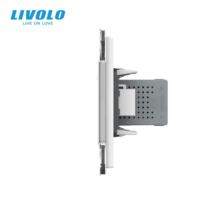 Розетка LIVOLO з USB 10Вт, інтернет портом RJ-45 і HDMI, біла, настінна дизайнерська, скляна рамка