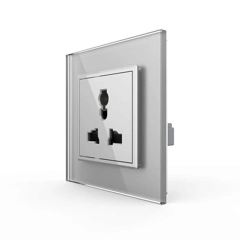 Розетка універсальна 12 стандартів в 1 Livolo сірий скло (VL-C7C1C-15)