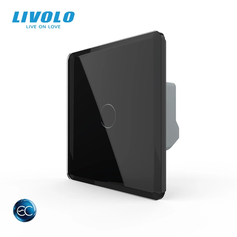 Розумний сенсорний ЕС вимикач 1 сенсор LIVOLO чорний 2.5D скло