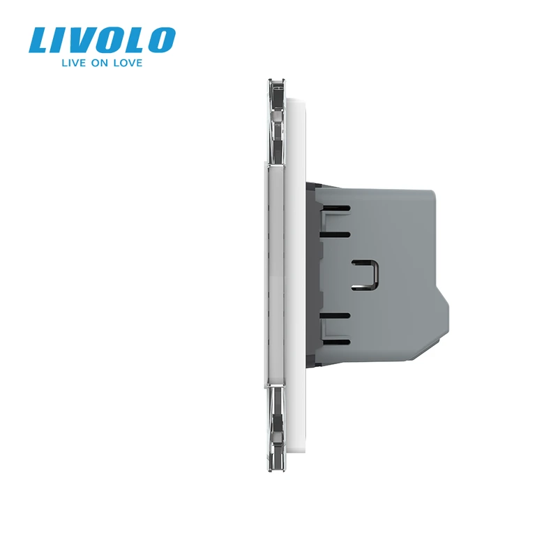 Розумний сенсорний прохідний димер LIVOLO 3 сенсори (1-1-1), білий, скло, 2A 230V