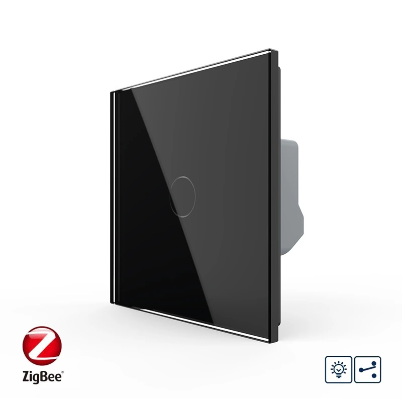 Розумний сенсорний прохідний/перехресний диммер Livolo чорний ZigBee (VL-C7FC1SD1Z-2GBP)