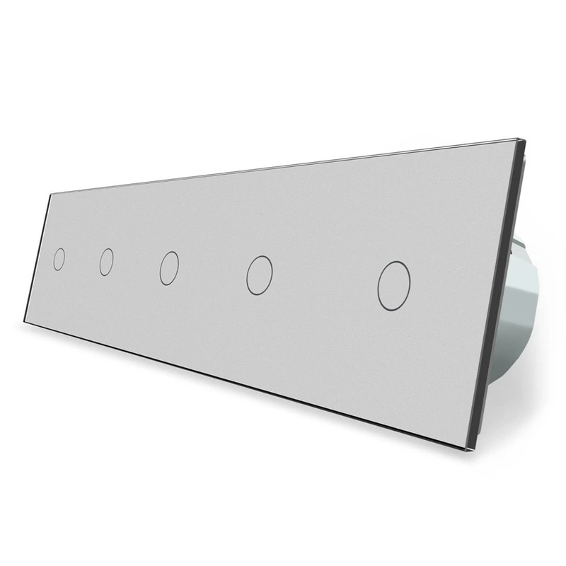 Розумний сенсорний ZigBee вимикач 5 сенсорів (1-1-1-1-1) Livolo сірий скло (VL-C705Z-15)