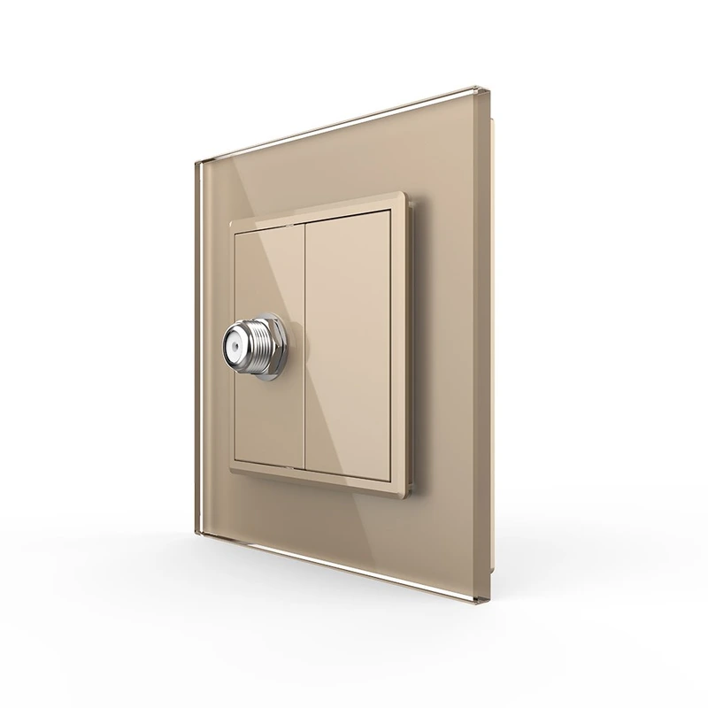 Розетка супутникова SAT Livolo золото скло (VL-C7FCSL-1AP)